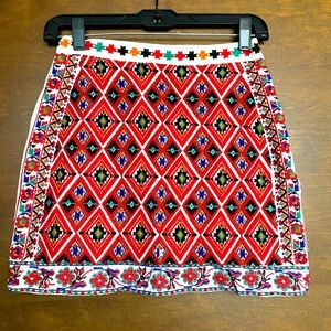 Embroidered mini skirt